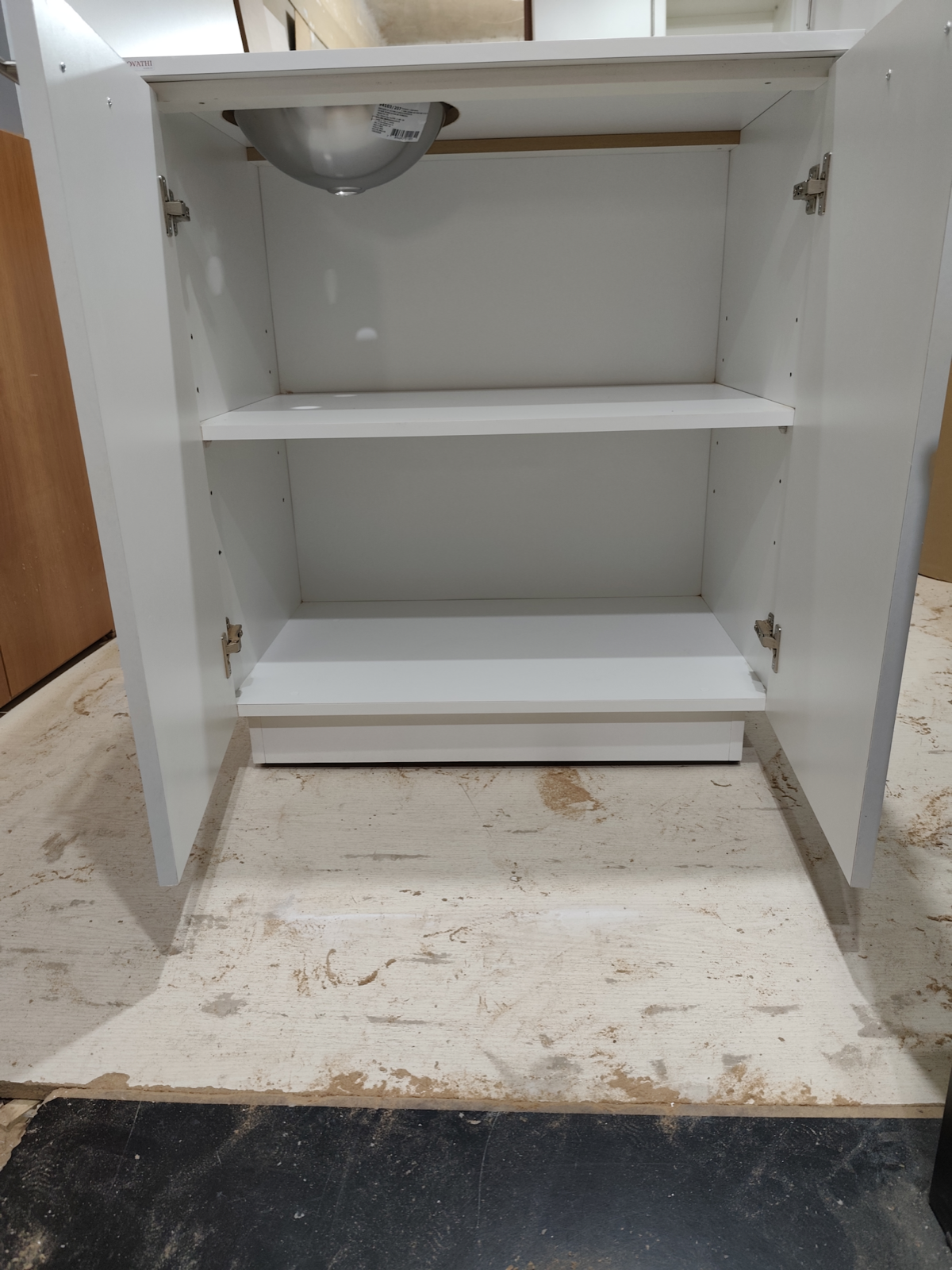 Mueble Bajo Mesada 1m - Estante y Bacha - Blanco