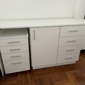 Mueble Bajo 1.60m - Puerta, Cajón y Nicho - Blanco - Image 1