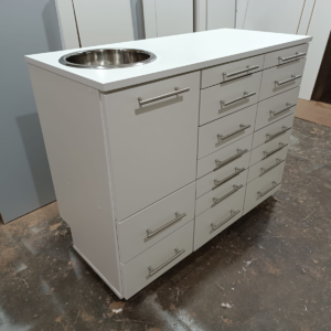 Mueble Bajo 1.20m - Múltiples Cajones y Bacha - Blanco - Image 1