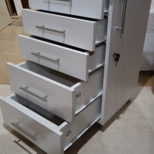 Mueble Rodante 45x45x80cm - Cajones con Guías Comunes - Blanco - Image 1