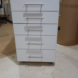 Mueble Rodante 45x45x80cm - Cajones con Guías Comunes - Blanco - Image 3
