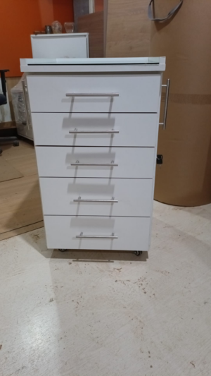Mueble Rodante 45x45x80cm - Cajones con Guías Comunes - Blanco - Image 3