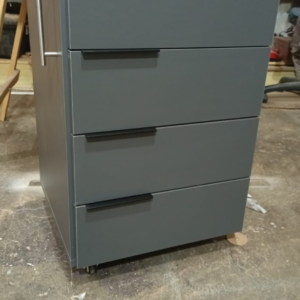Mueble Rodante 45x45x80cm - Cajones con Guías Comunes - Gris - Image 1