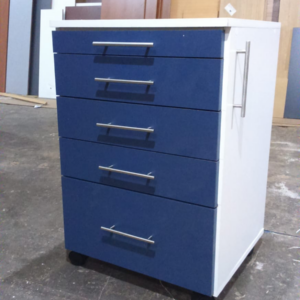 Mueble Rodante 45x45x60cm - Cajones con Guías Telescópicas y Bandeja - Azul - Image 1
