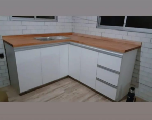 Mueble Bajo en L 1,40m - Puertas y Cajones - Blanco