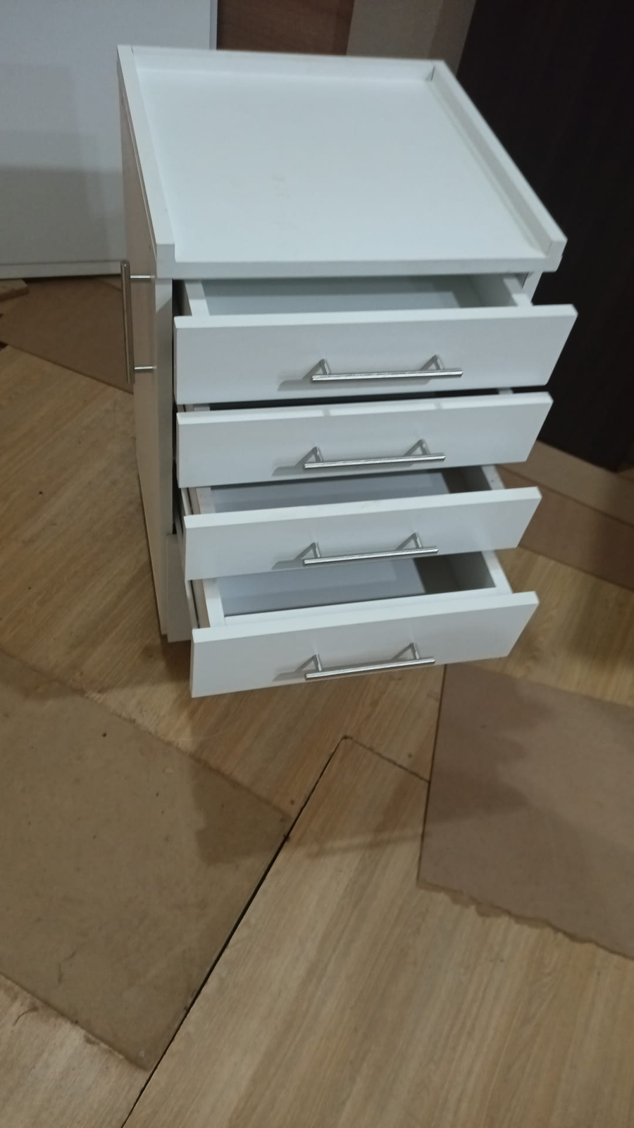 Cajonera 80cm - 4 Cajones con Guías Comunes - Blanco