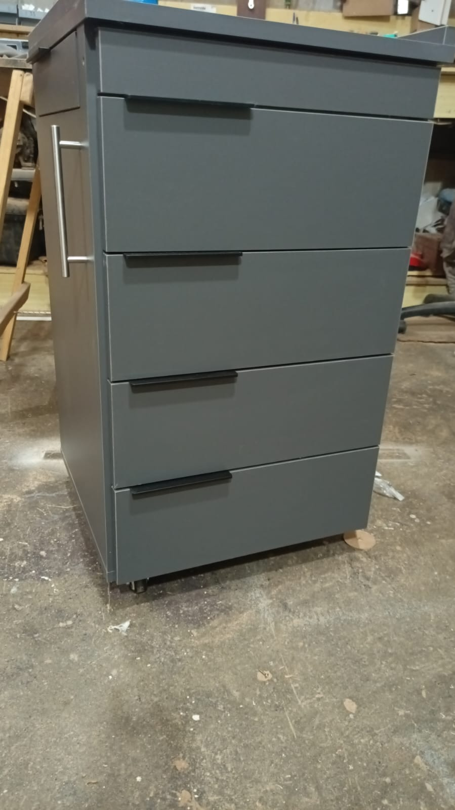 Cajonera 80cm - 6 Cajones con Guías Comunes - Gris