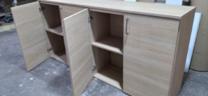 Mueble Archivador 1,30m - Estante y Puertas Batientes - Roble Natur - Image 2
