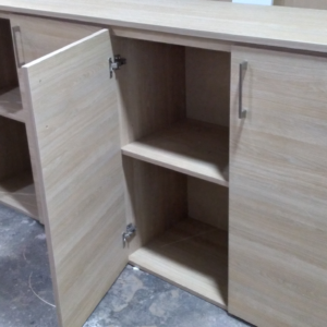 Mueble Archivador 1,30m - Estante y Puertas Batientes - Roble Natur - Image 2