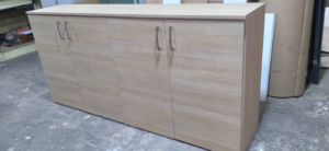 Mueble Archivador 1,30m - Estante y Puertas Batientes - Roble Natur - Image 1