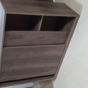 Mueble Archivador 1m - Estante y Puertas Corredizas - Nogal Oscuro - Image 2