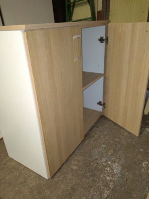 Mueble Archivador 1m - Estante y Puertas Batientes - Roble Kendall - Image 2