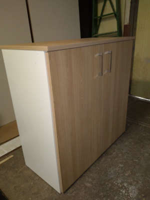 Mueble Archivador 1m - Estante y Puertas Batientes - Roble Kendall - Image 1