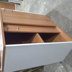 Mueble Archivador 1m - Estante y Puertas Batientes - Brianza y Blanco - Image 2