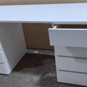 Escritorio Recto 1,40m - Doble Módulo Cajonera - Blanco - Image 1